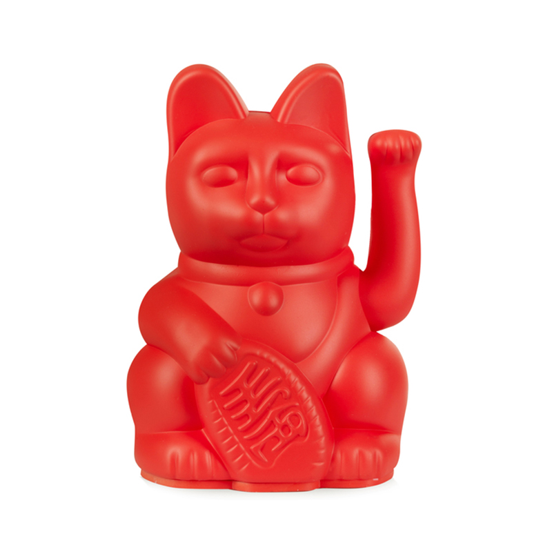 Lucky Cat mini, Winkekatze, rot