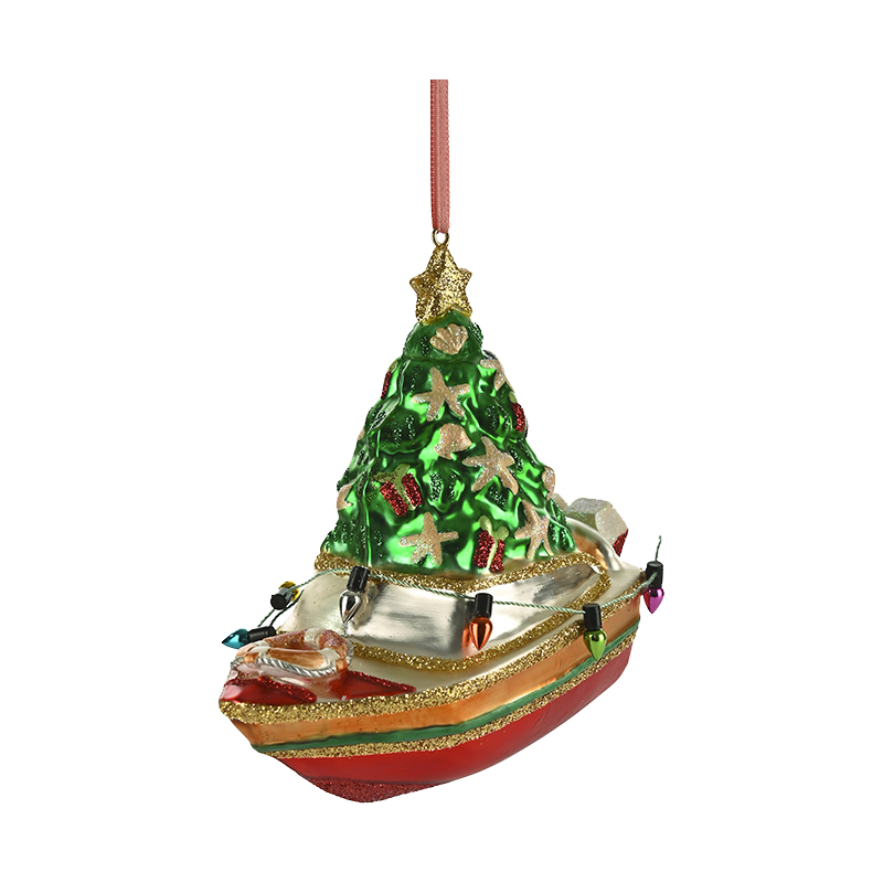 Hänger - Boot mit Weihnachtsbaum