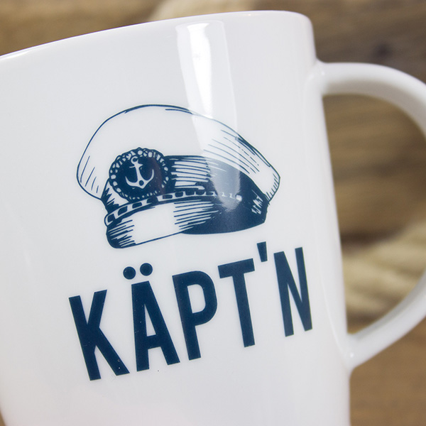 Großer Porzellanbecher Käpt´n