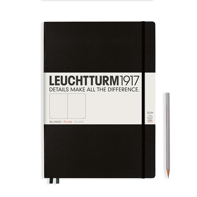 Leuchtturm Notizbuch Master Slim (A4+) Hardcover schwarz, blanko