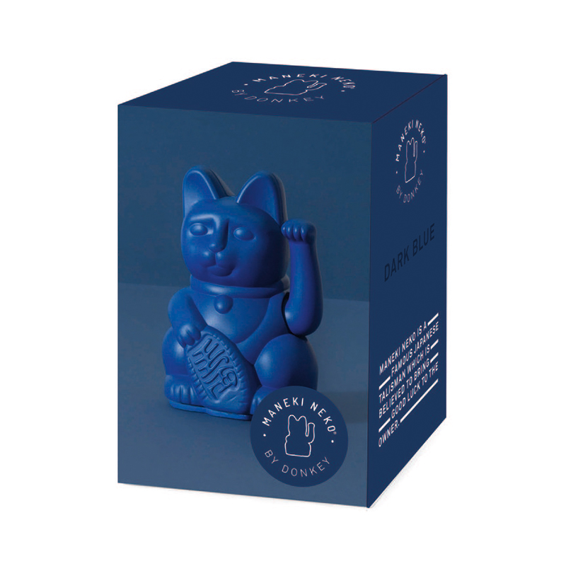 Lucky Cat mini, Winkekatze, dunkelblau