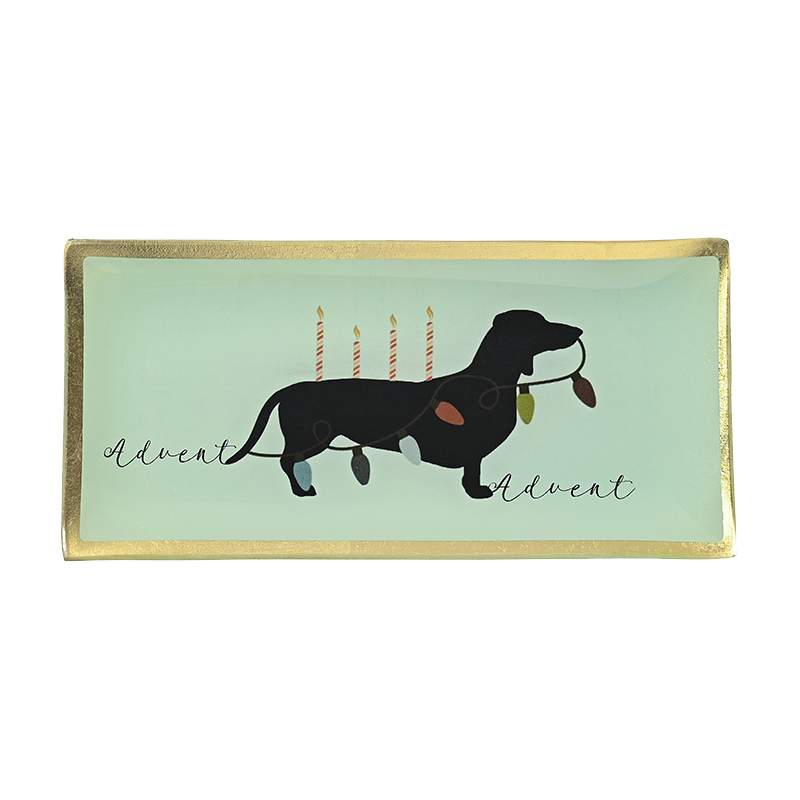 Love Plates Glasteller L - Advent - Hund mit Lichterkette
