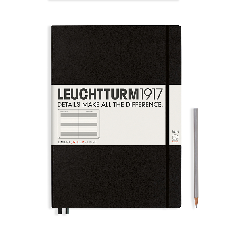 Leuchtturm Notizbuch Master Slim (A4+) Hardcover schwarz, liniert
