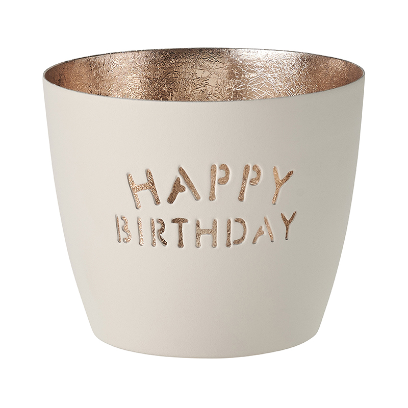 Madras, Windlicht M - Happy Birthday