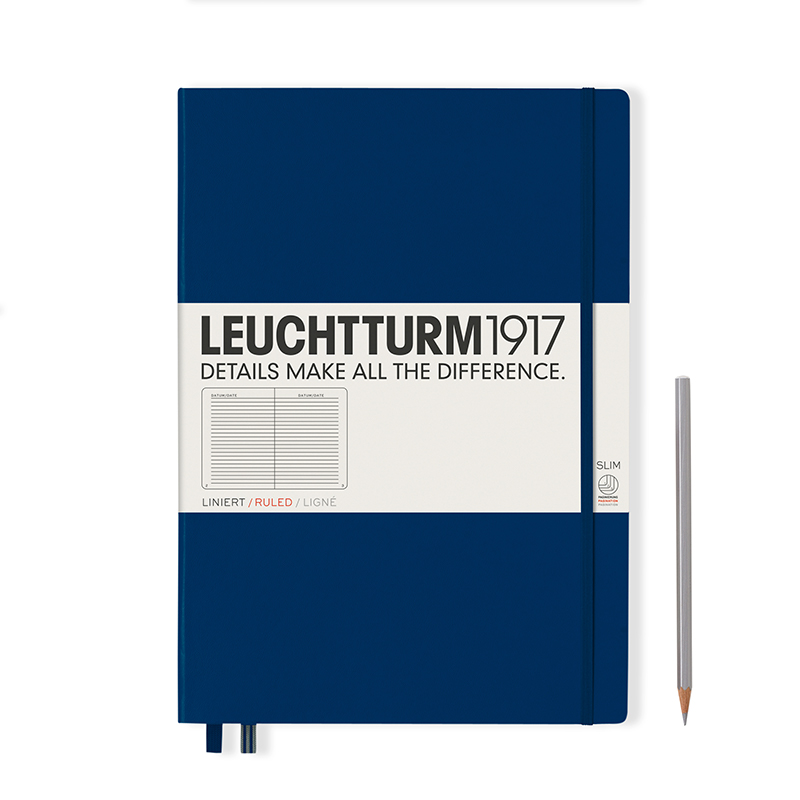 Leuchtturm Notizbuch Master Slim (A4+) Hardcover marineblau, liniert
