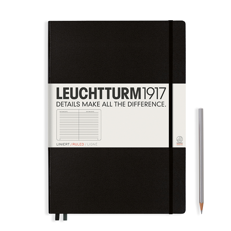 Leuchtturm Notizbuch Master Classic (A4+) Hardcovereinband schwarz, liniert Leuchtturm Notizbuch Master Classic (A4+) Hardcovereinband schwarz, liniert